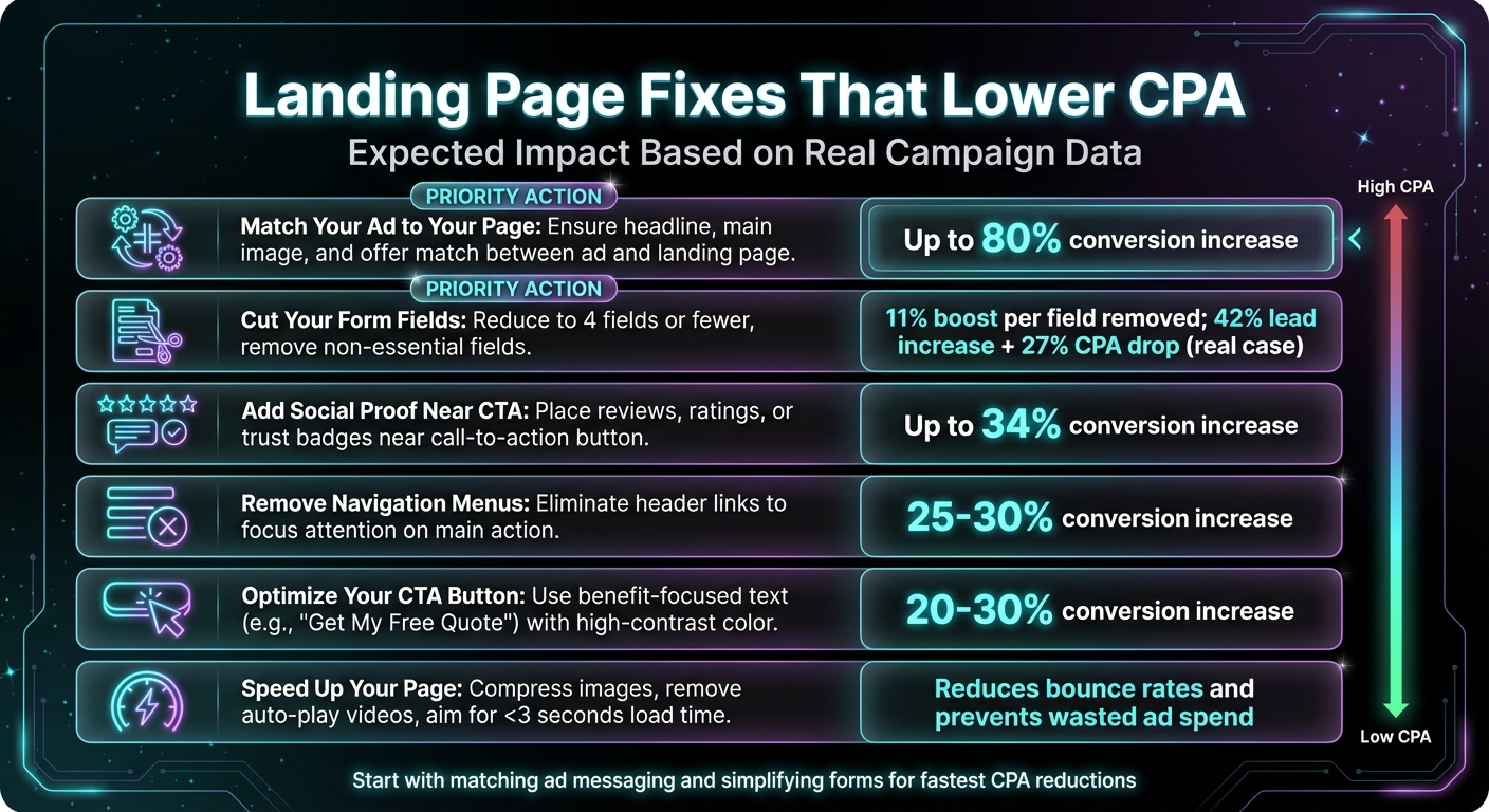 Landing Page Fixes and Their Impact on CPA Reduction