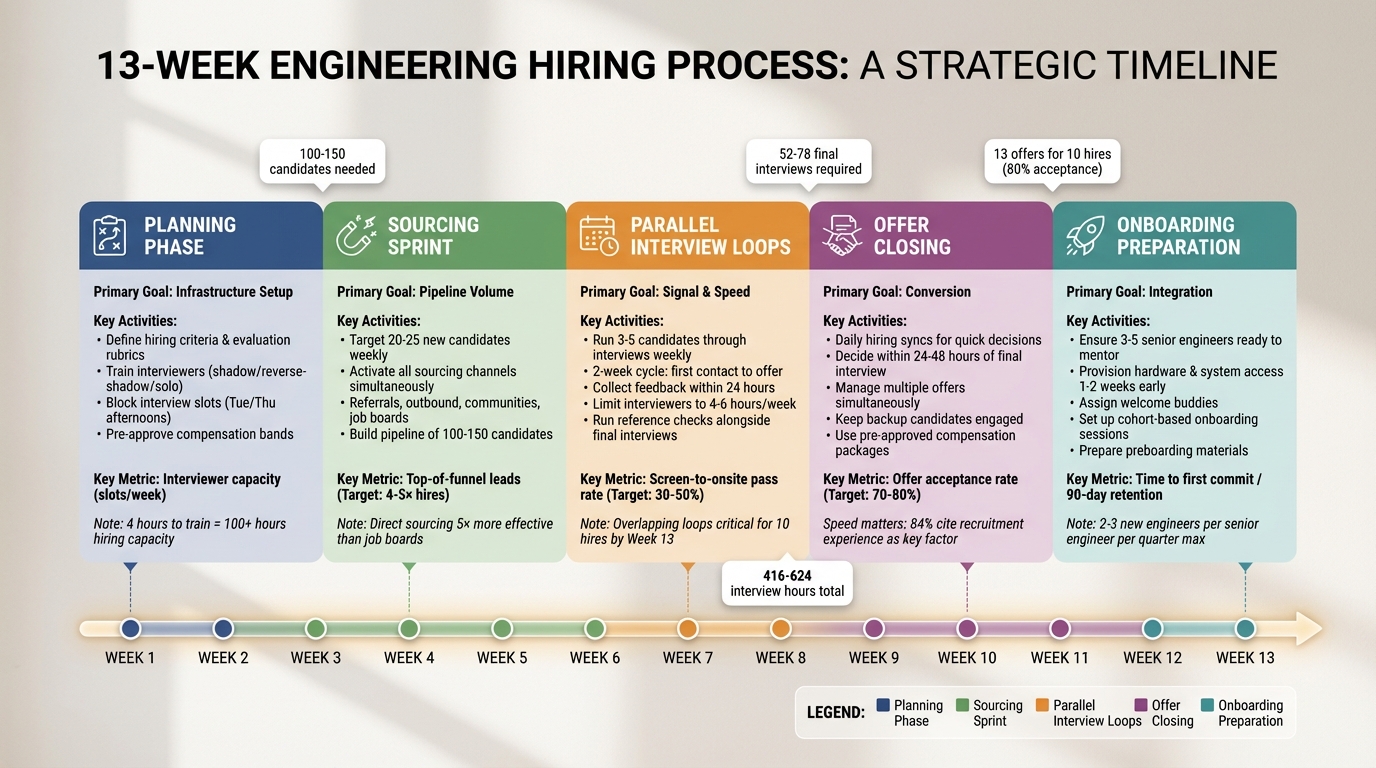 13-Week Engineering Hiring Timeline: From Planning to Onboarding