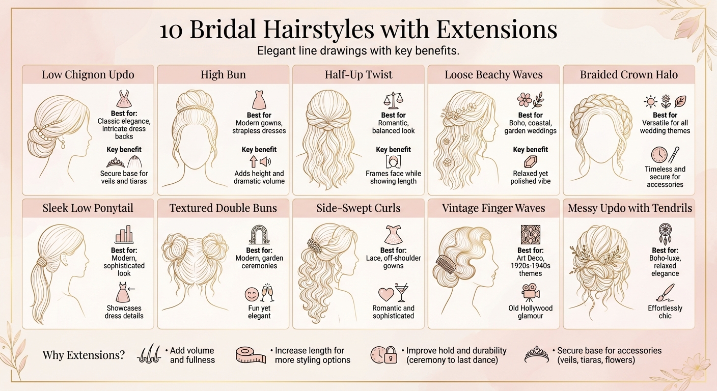 10 Bridal Hairstyles with Extensions: Complete Visual Guide