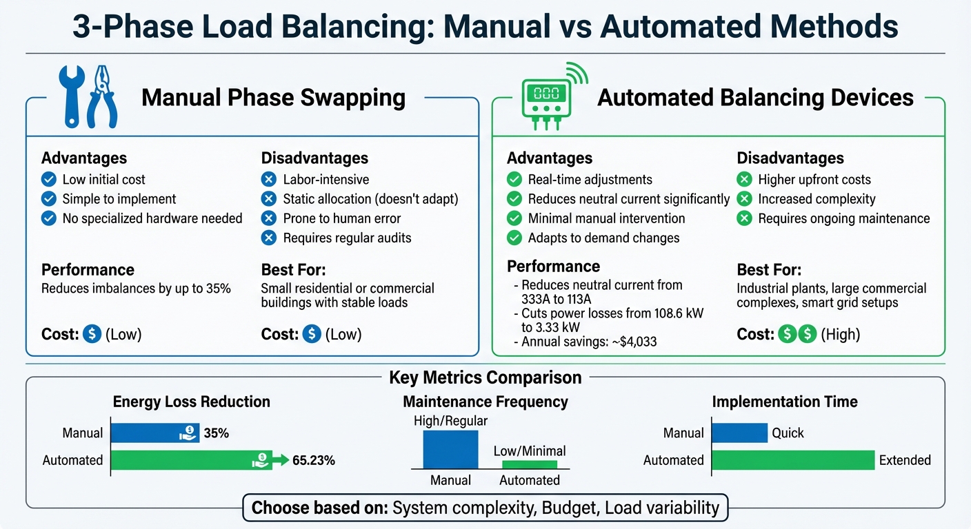 Manual vs Automated 3-Phase Load Balancing Methods Comparison
