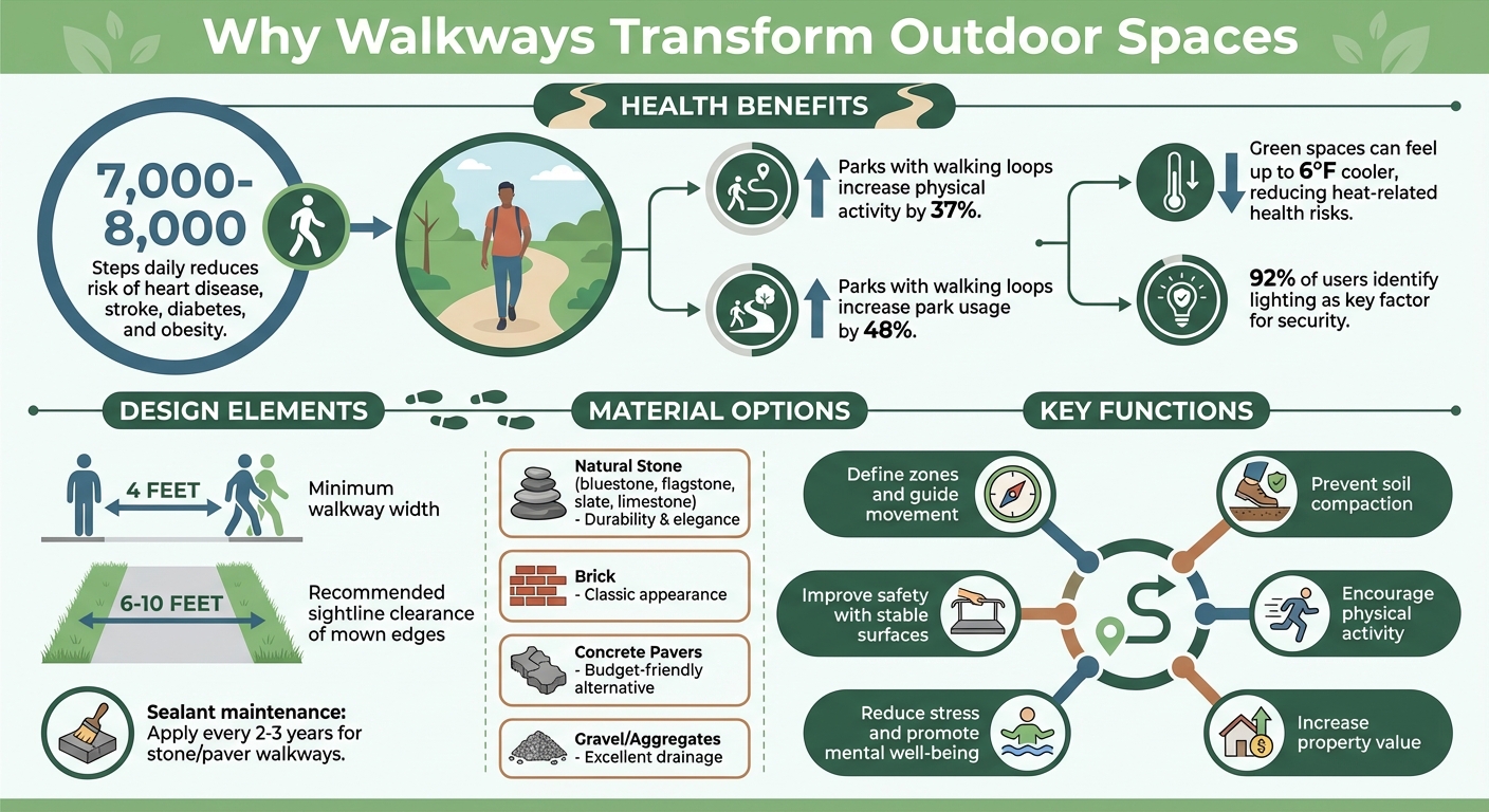 Health and Design Benefits of Walkways in Outdoor Spaces