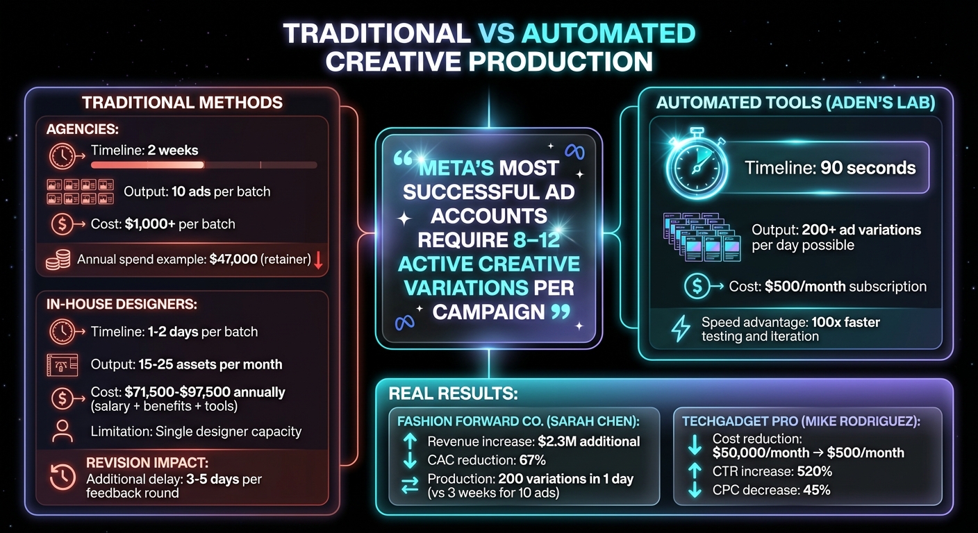Traditional vs Automated Ad Creative Production: Cost and Speed Comparison
