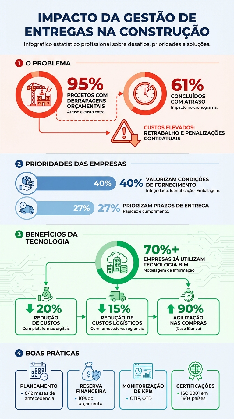 Estatísticas e Impacto da Má Gestão de Entregas na Construção