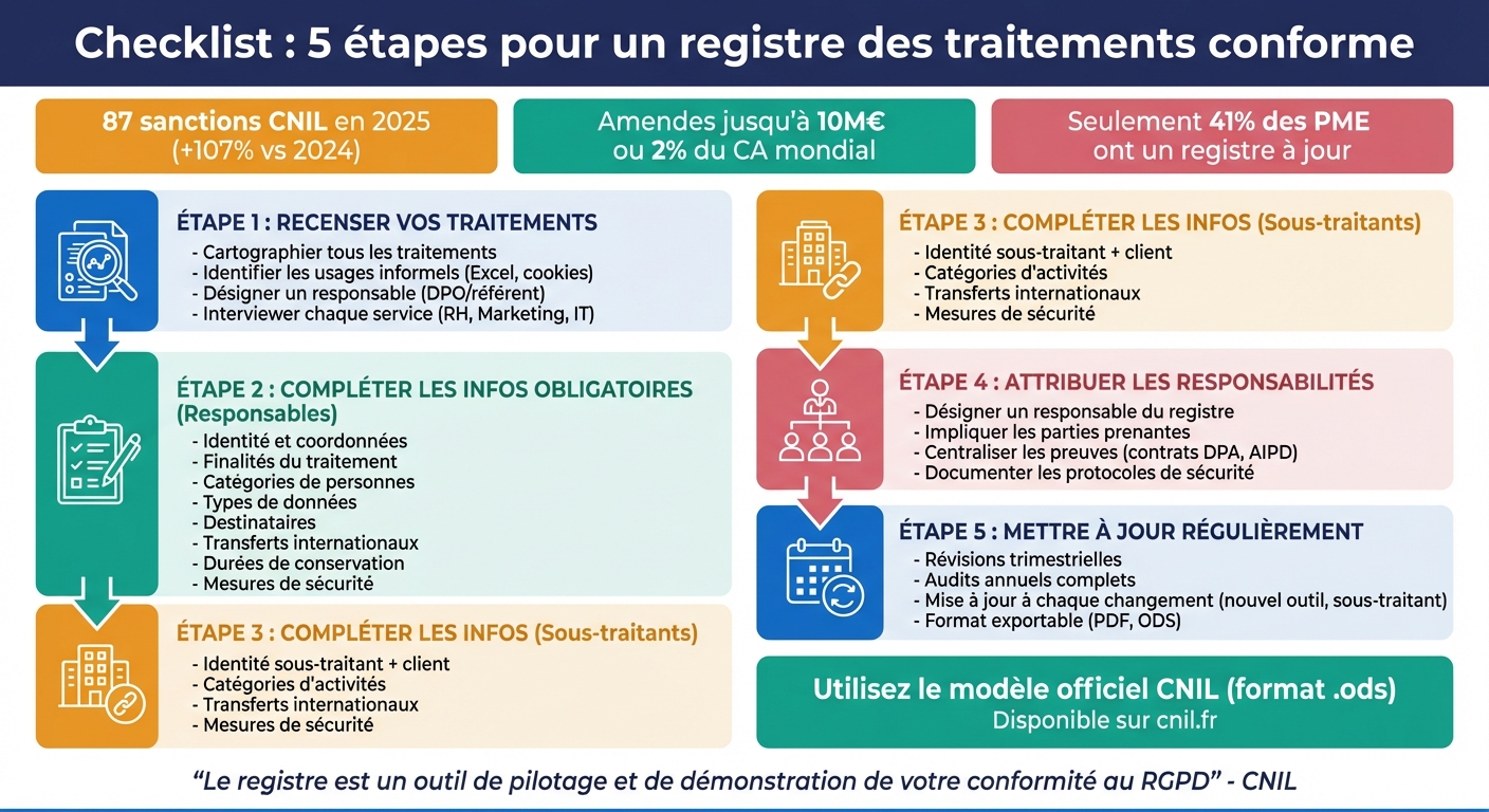 5 étapes pour créer un registre RGPD conforme