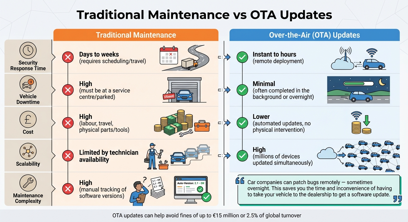 Traditional Maintenance vs OTA Updates: Key Differences for Fleet Management