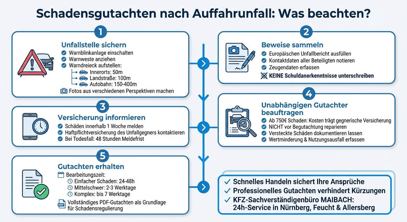 Schadensgutachten nach Auffahrunfall: 5 Schritte zur erfolgreichen Schadensregulierung