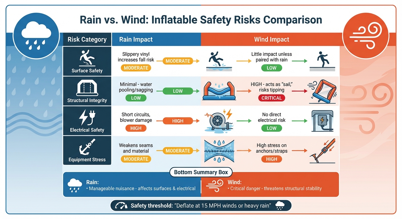 Rain vs Wind Safety Risks for Inflatable Bounce Houses Comparison Chart