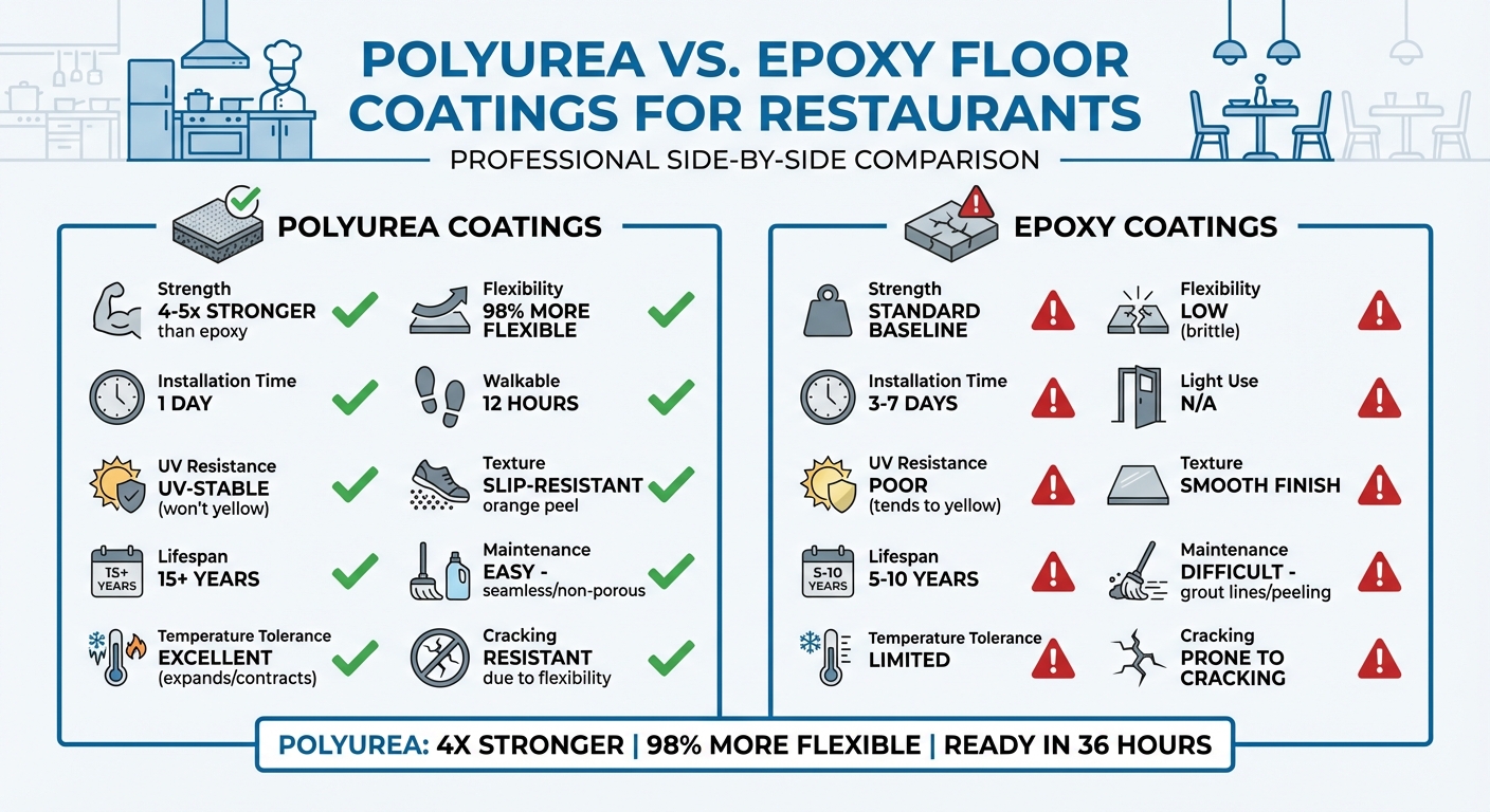 Polyurea vs Epoxy Floor Coatings: Restaurant Flooring Comparison