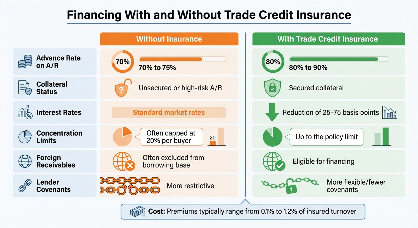 Financing Terms With vs Without Trade Credit Insurance