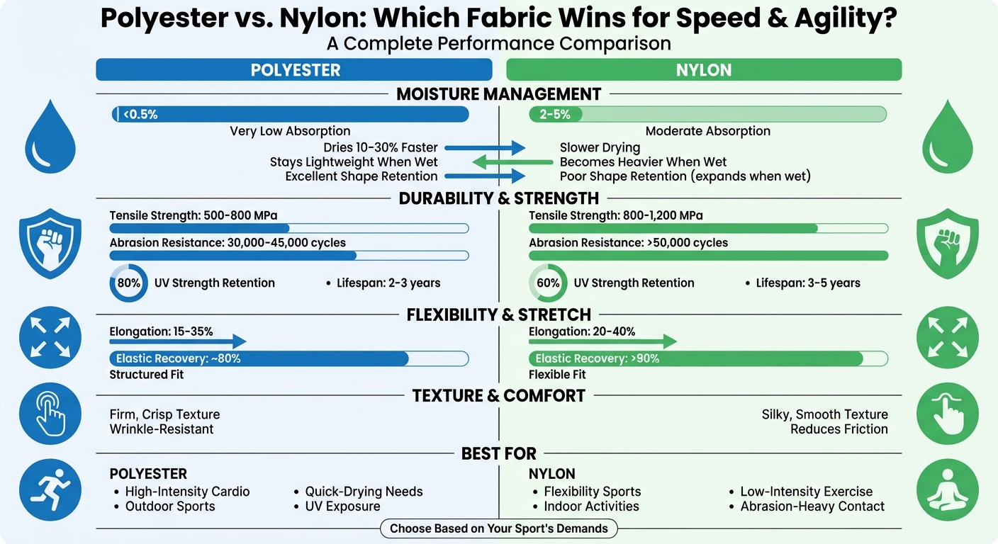 Polyester vs Nylon Fabric Comparison for Athletic Performance