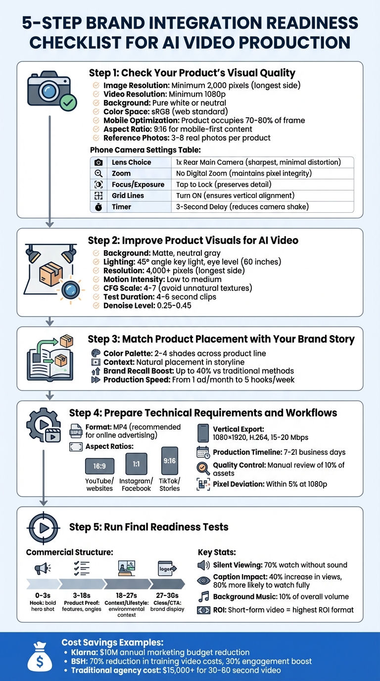 5-Step Brand Integration Readiness Checklist for AI Video Production