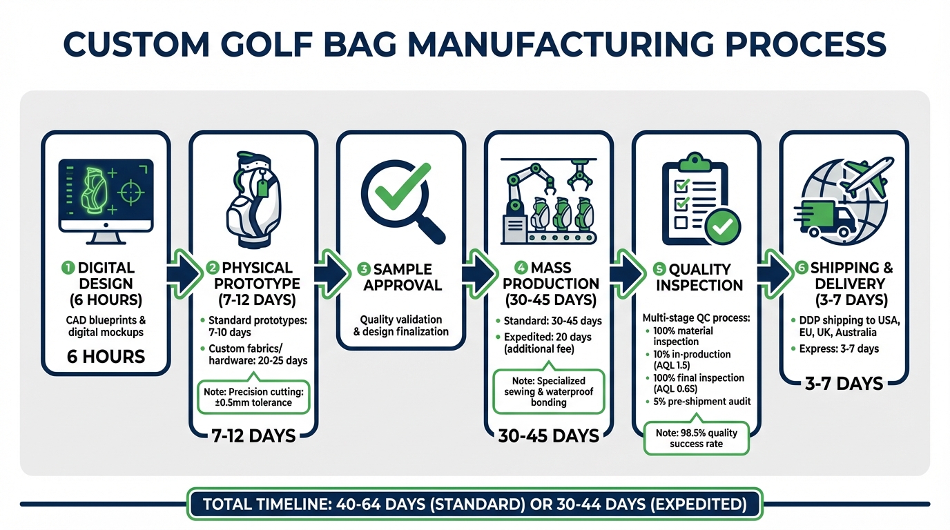 Custom Golf Bag Manufacturing Timeline: From Design to Delivery