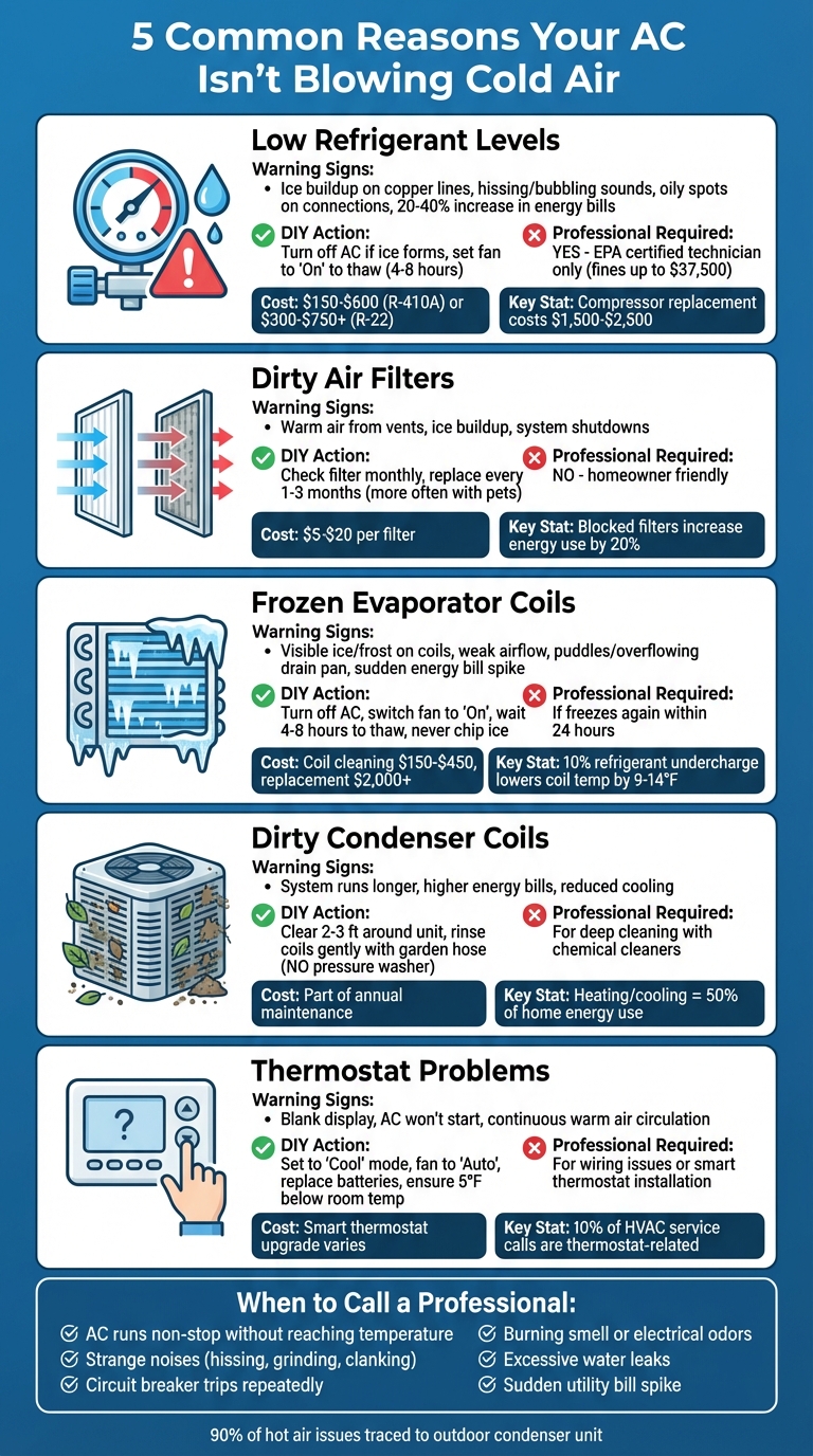 5 Common Reasons Your AC Isn't Blowing Cold Air and How to Fix Them