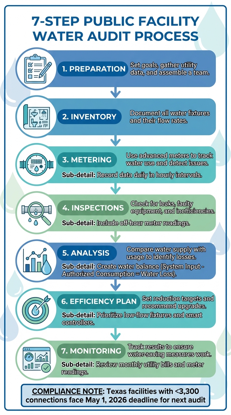 7 Steps in a Public Facility Water Audit Process