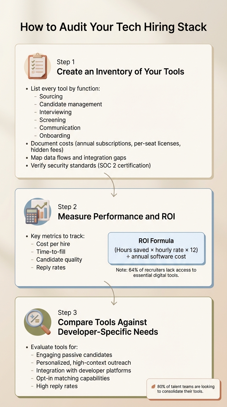 3-Step Tech Hiring Stack Audit Process with Key Metrics