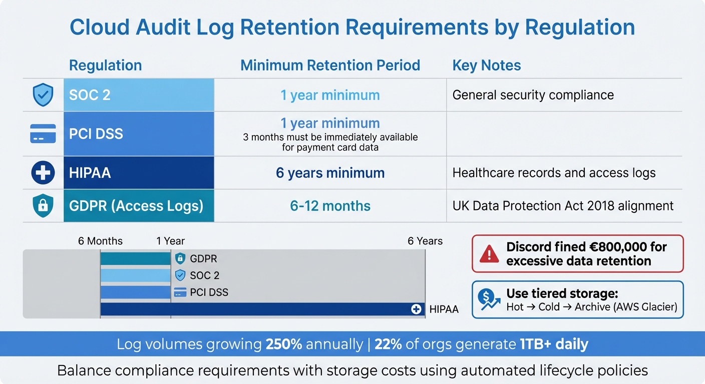 Cloud Audit Log Retention Requirements by Regulation - UK Compliance Guide 2025