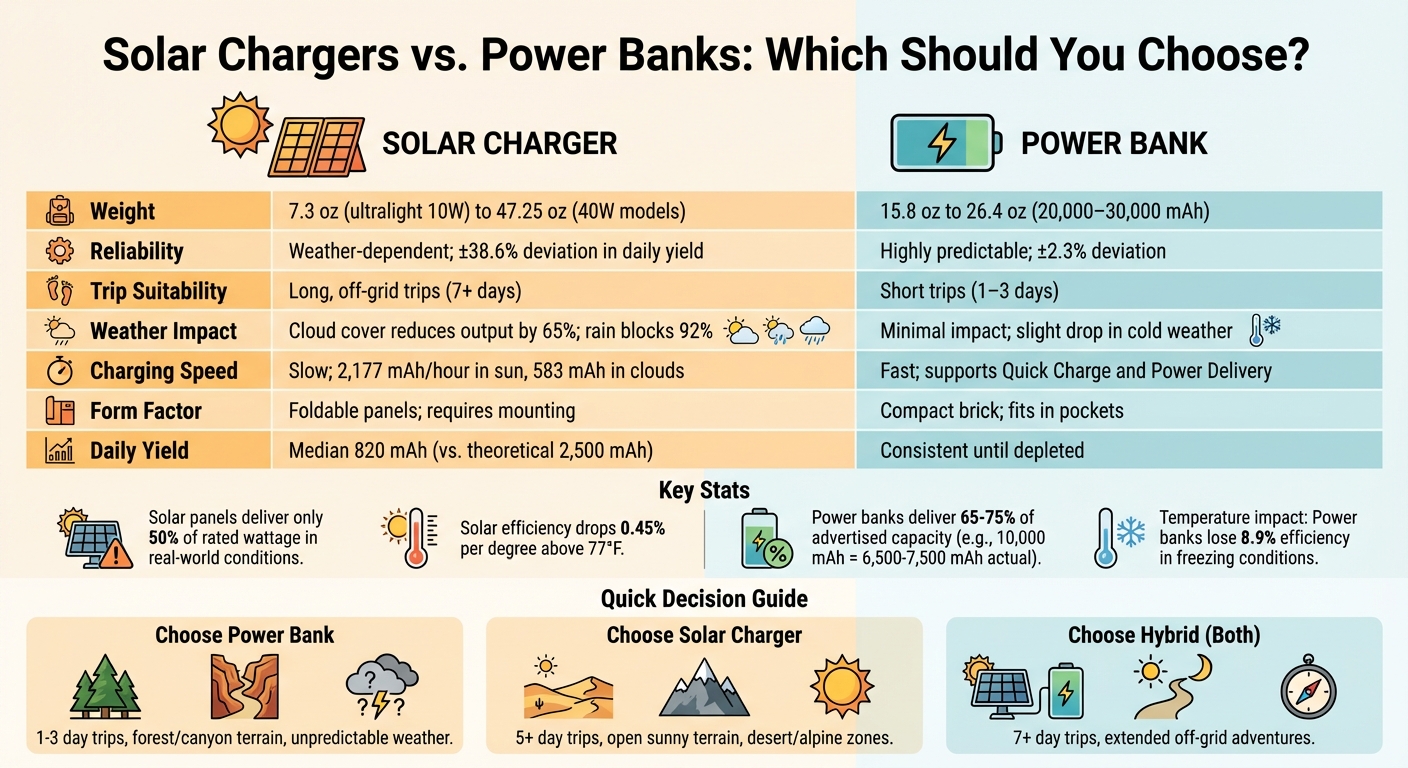 Solar Chargers vs Power Banks Comparison for Backpacking