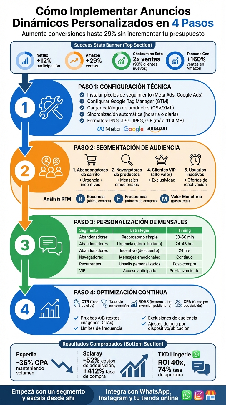Guía completa para implementar anuncios dinámicos personalizados: 4 pasos clave