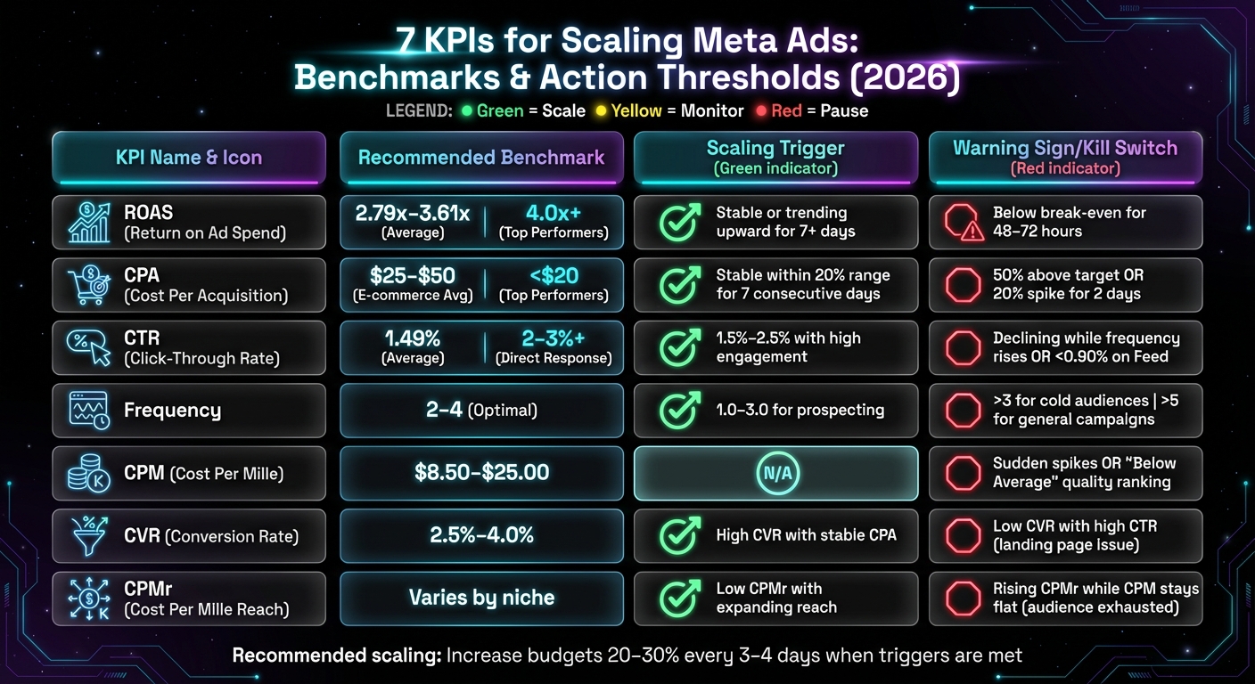 Meta Ads KPI Benchmarks and Action Thresholds for Scaling