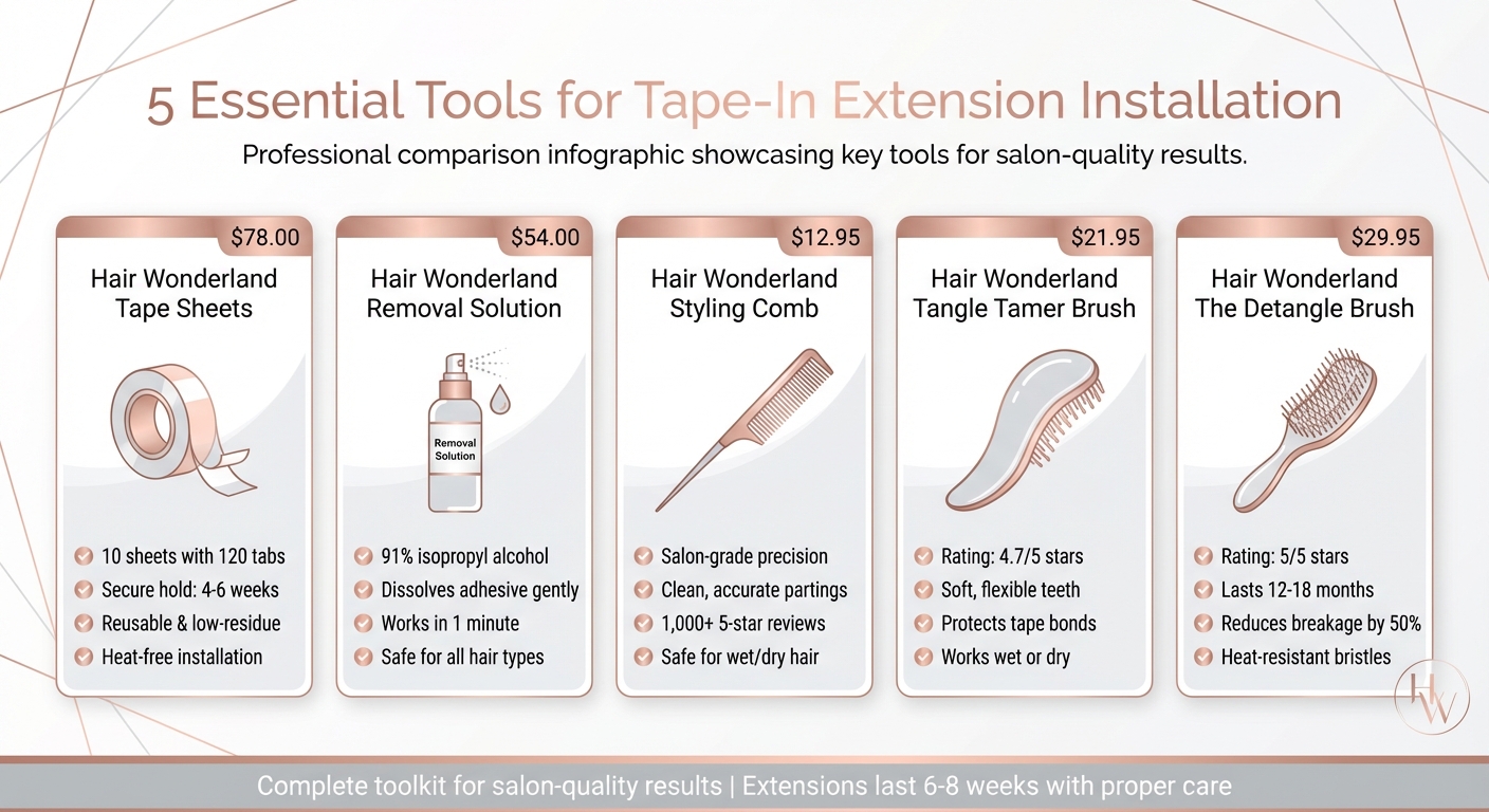 5 Essential Tools for Tape-In Hair Extension Installation - Features and Prices
