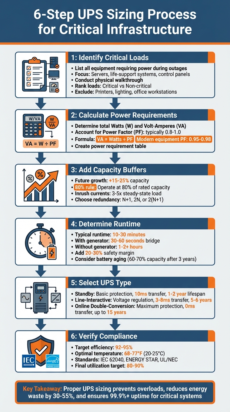 6-Step UPS Sizing Process for Critical Infrastructure