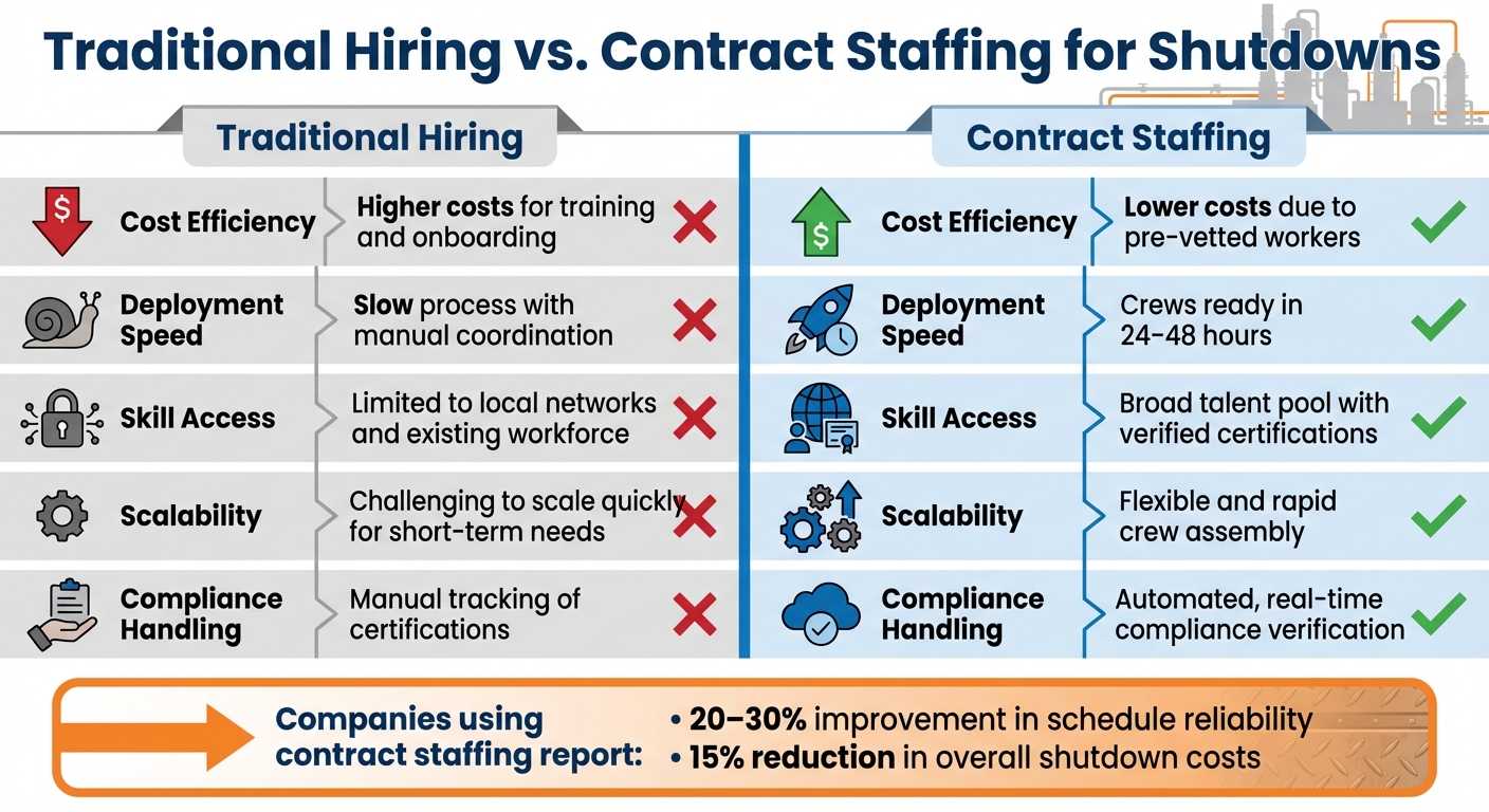 Traditional Hiring vs Contract Staffing for Oil and Gas Shutdowns