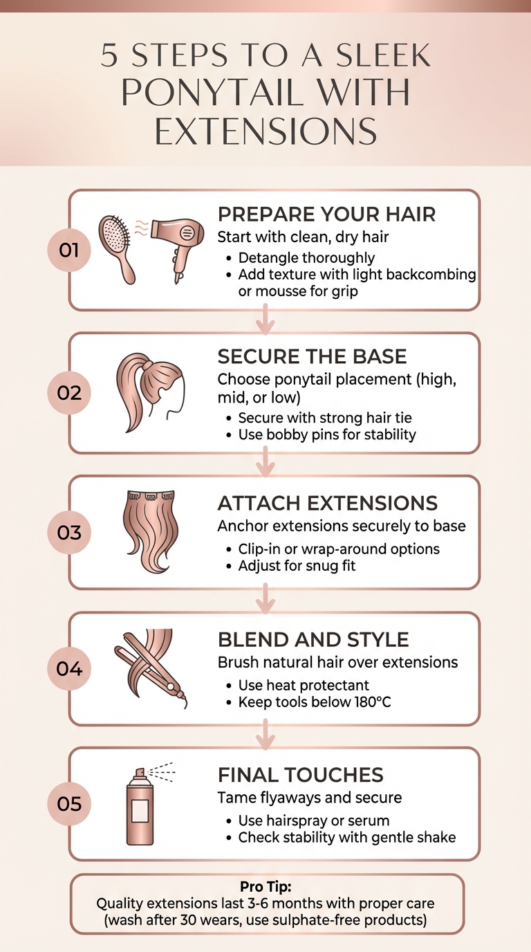 5 Steps to Create a Sleek Ponytail with Hair Extensions