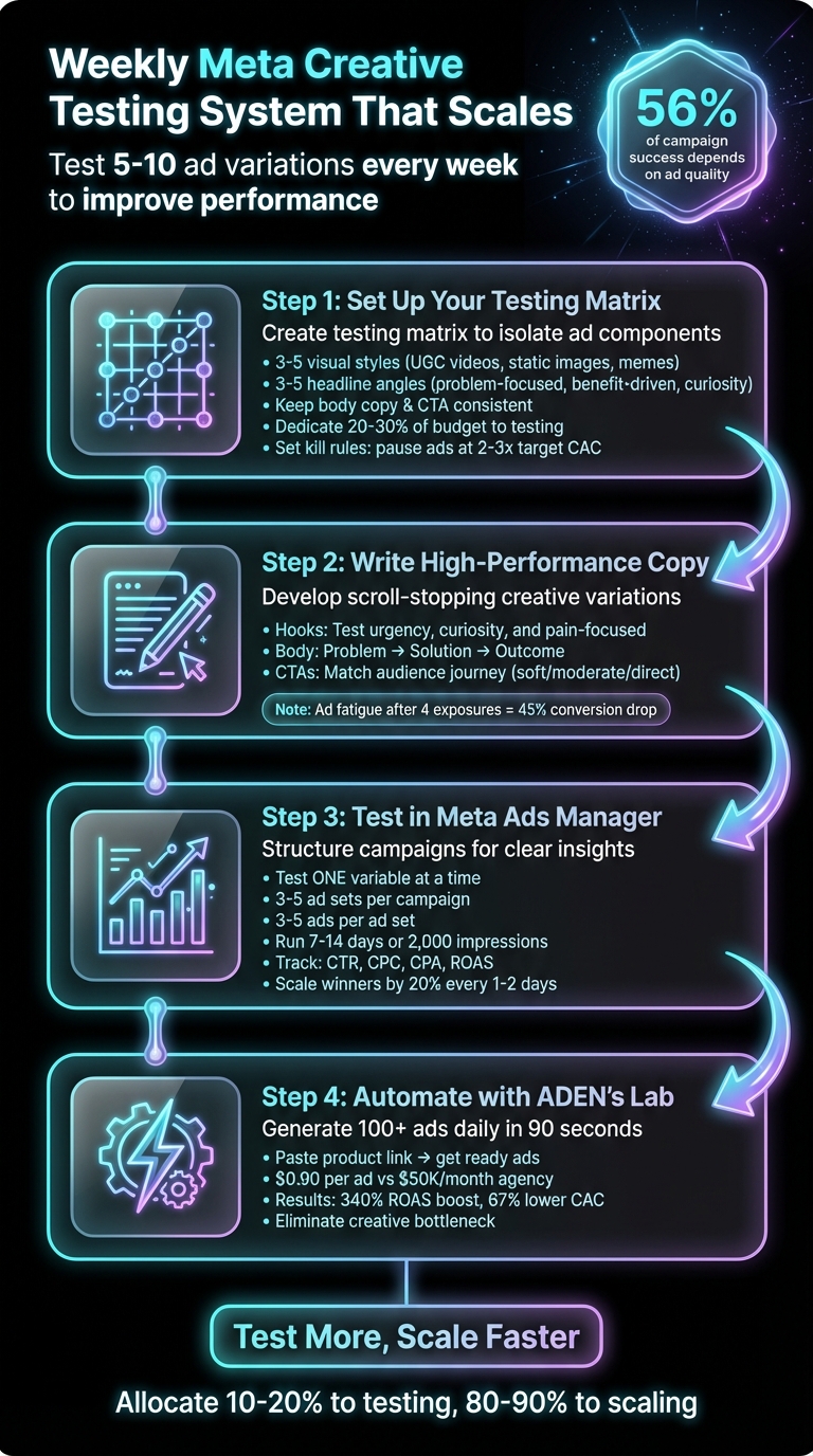 4-Step Weekly Meta Ad Creative Testing System