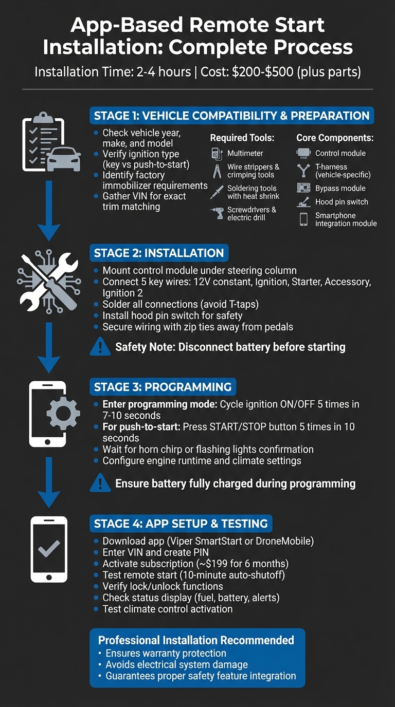 App-Based Remote Start Installation Process: 4 Major Steps