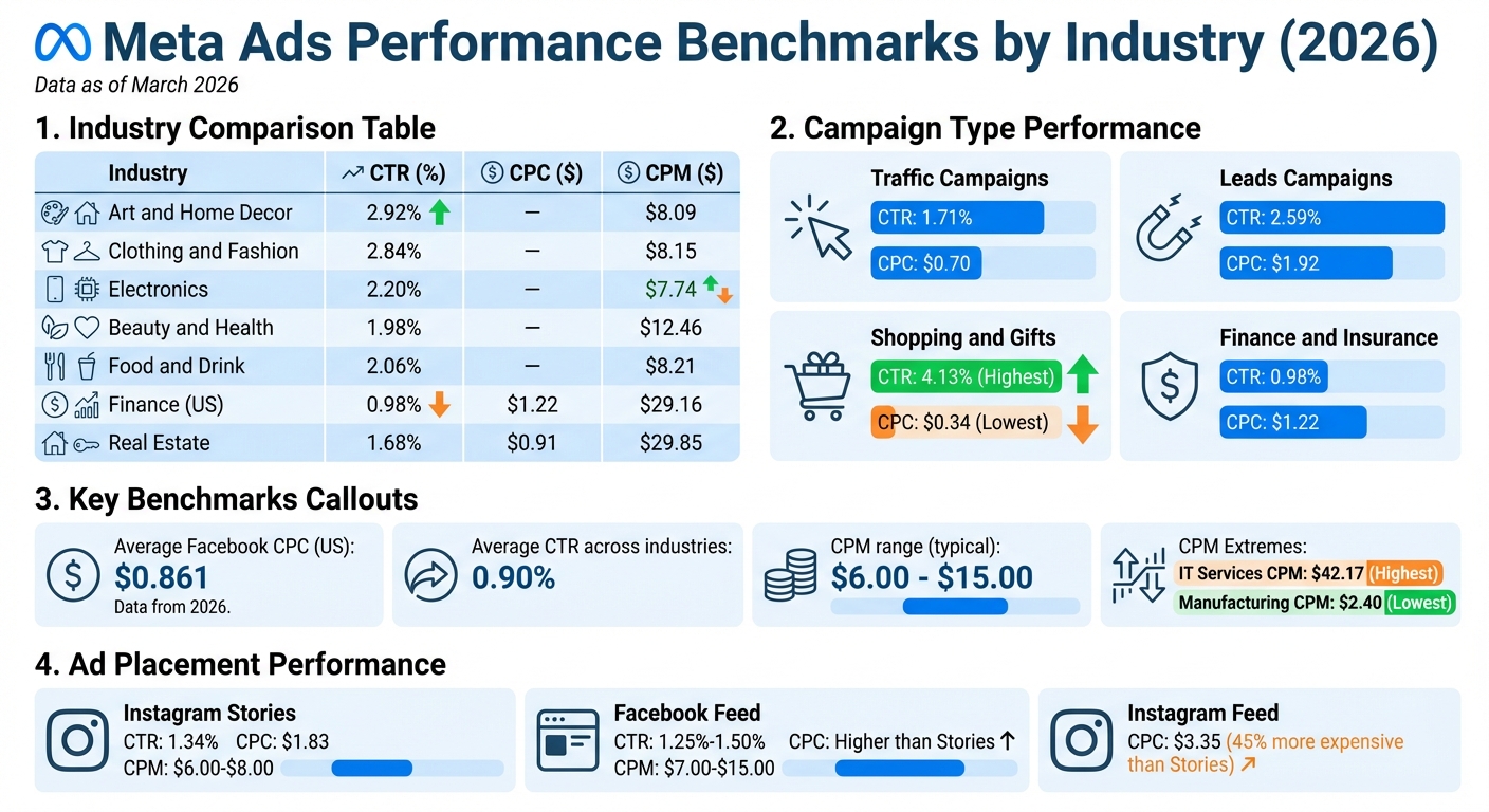 Meta Ads Metrics Comparison: CTR, CPC, and CPM Benchmarks by Industry