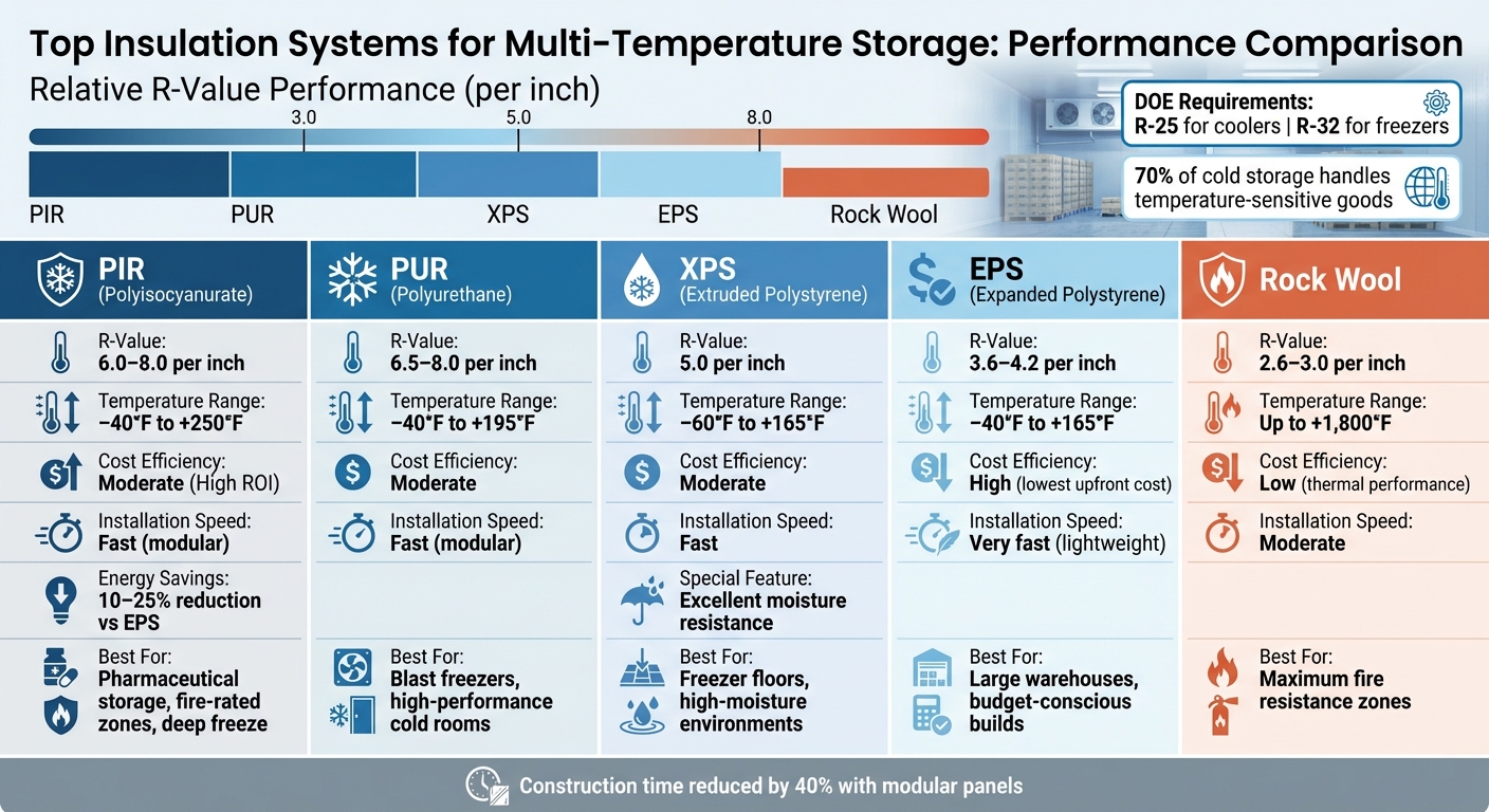 Cold Storage Insulation Materials Comparison Chart: R-Values, Costs, and Best Applications