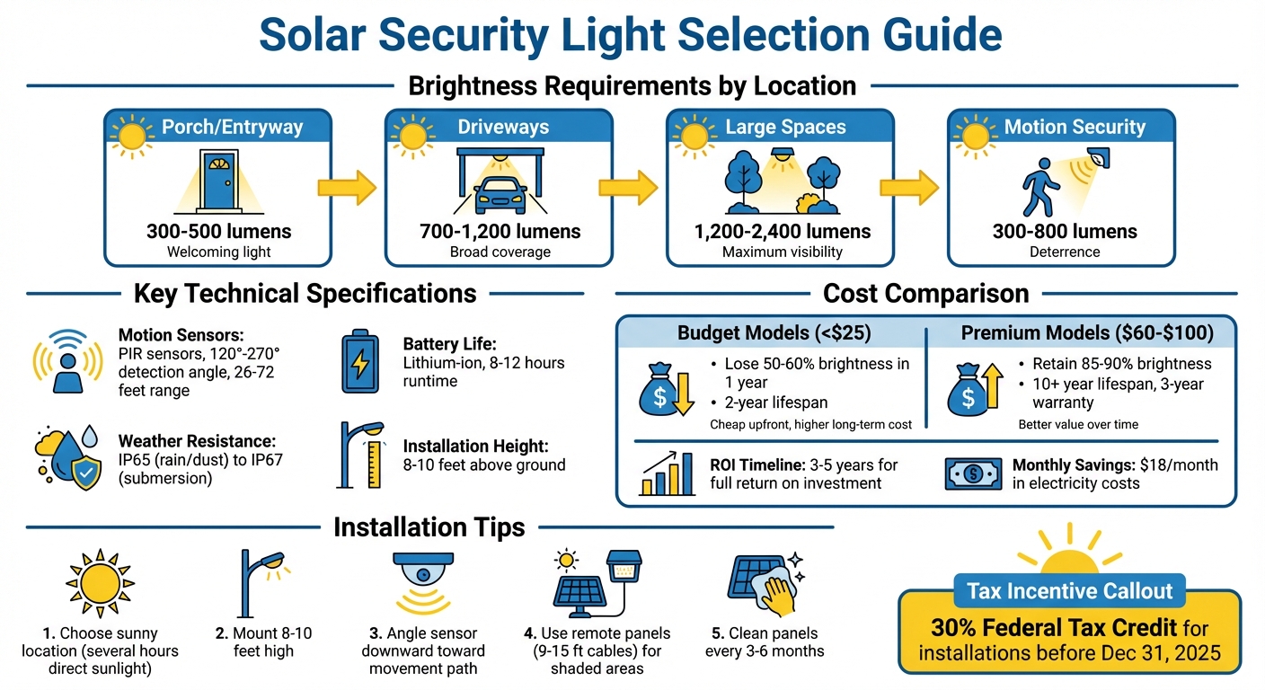 Solar Security Light Brightness Guide: Lumens by Application