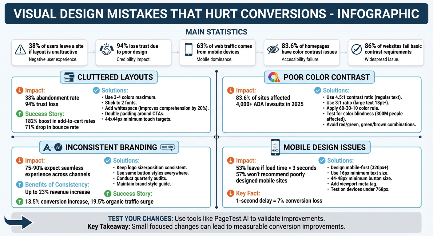 Visual Design Mistakes That Hurt Conversions: Key Statistics and Solutions