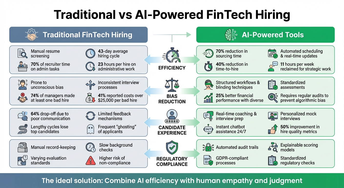 Traditional vs AI-Powered FinTech Hiring: Efficiency, Bias, and Compliance Comparison