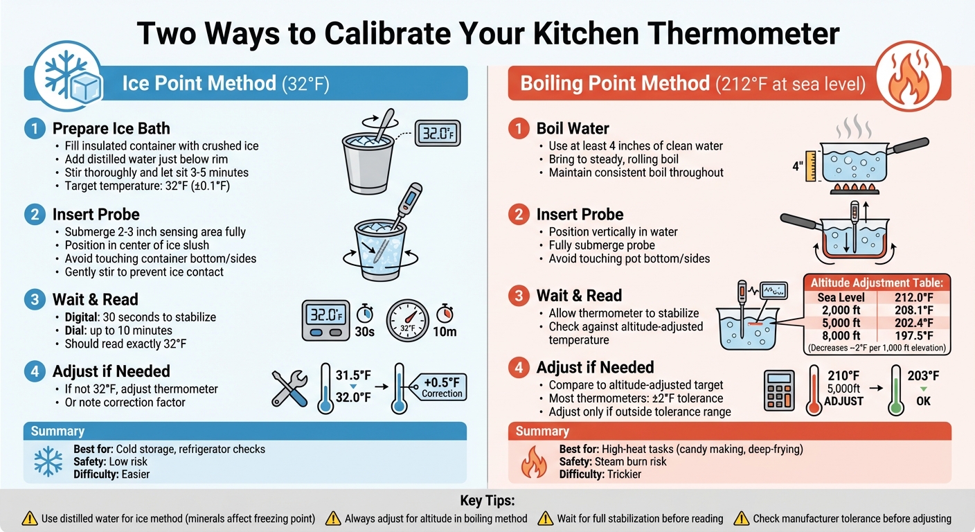 Step-by-Step Guide to Calibrating Kitchen Thermometers Using Ice Bath and Boiling Water Methods