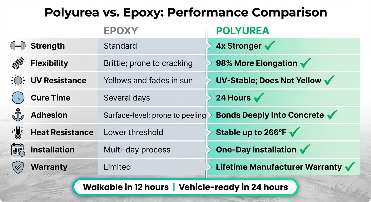 Garage Floor Makeover In Coeur D'Alene: From Drab Epoxy To Durable Polyurea 1 Polyurea Vs Epoxy Garage Floor Coating Comparison Chart