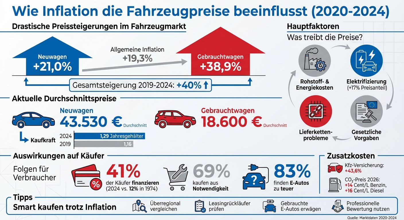 Fahrzeugpreisentwicklung 2020-2024: Inflation und Kostenfaktoren im Überblick