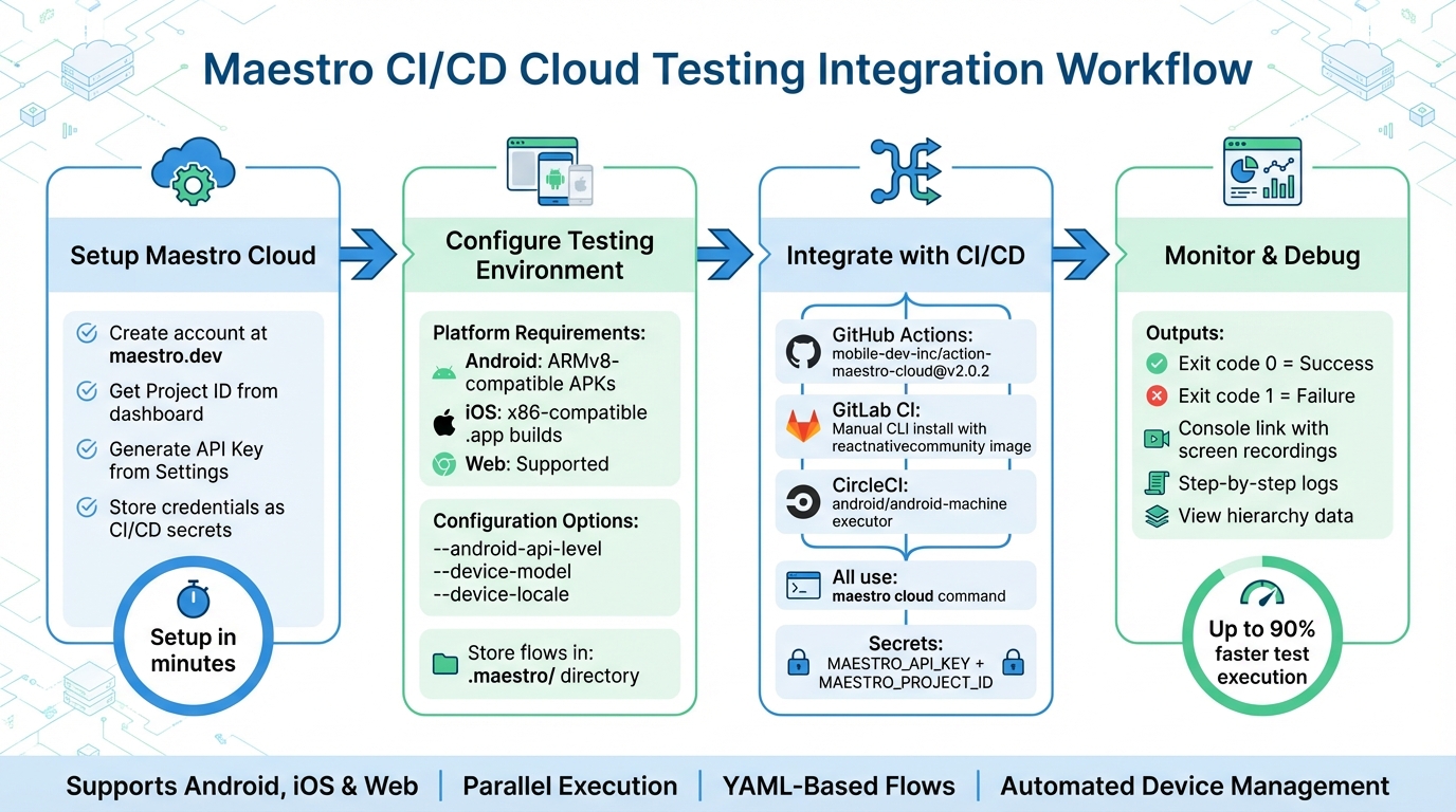 Maestro CI/CD Cloud Testing Integration Workflow