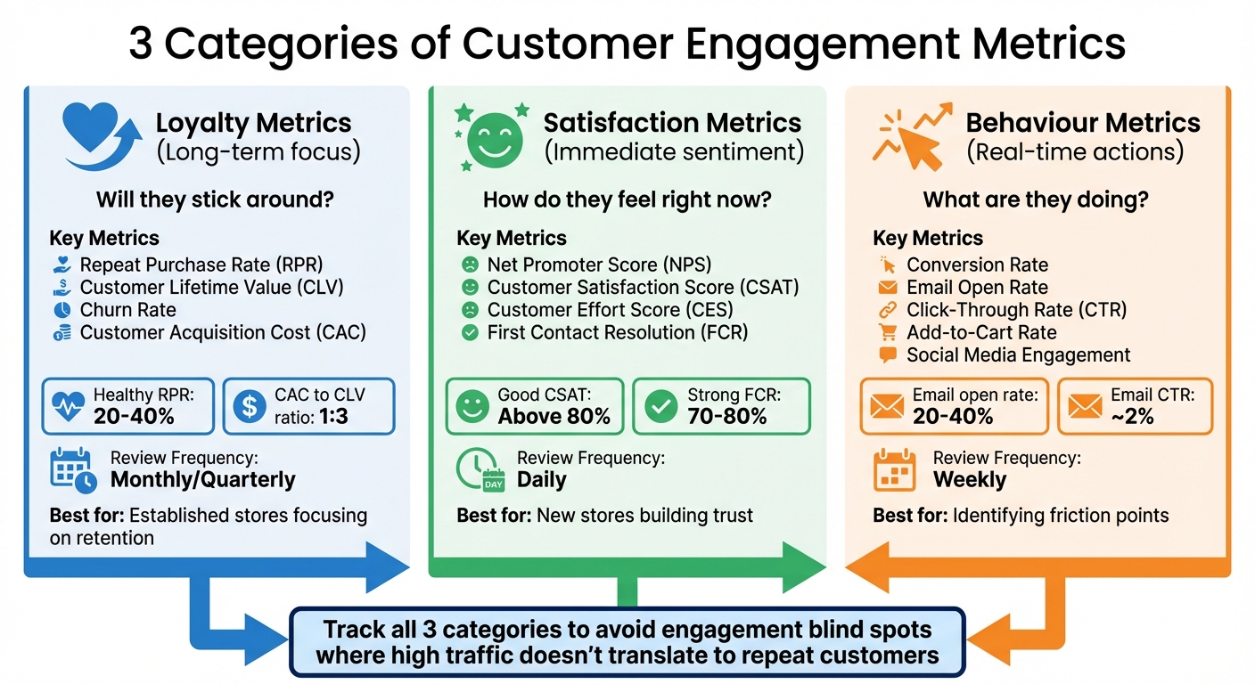3 Categories of Customer Engagement Metrics for Shopify Stores
