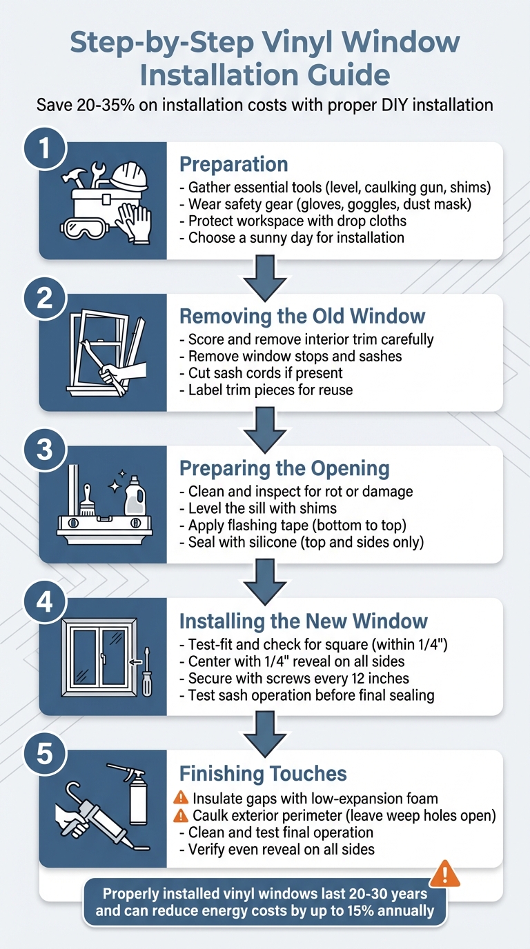 common vinyl window installation mistakes weep holes sealed foam expansion