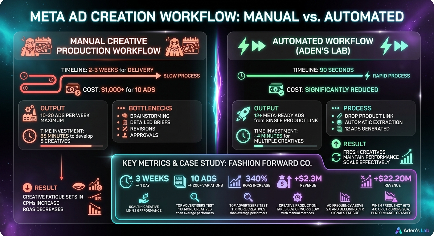 Manual vs Automated Meta Ad Creative Production Comparison