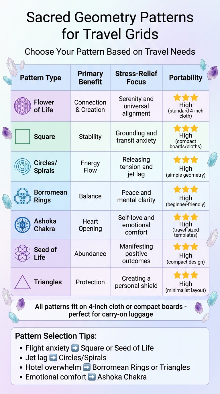 Sacred Geometry Patterns for Crystal Travel Grids: Benefits and Portability Guide