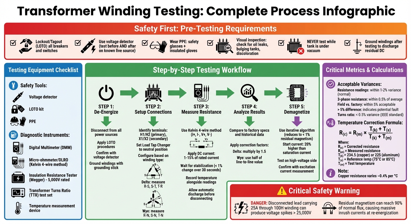 Step-by-Step Transformer Winding Testing Process and Safety Checklist