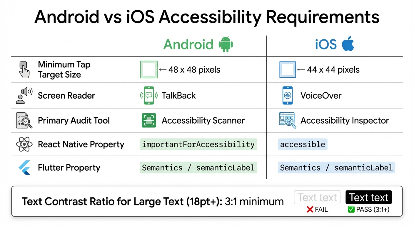Android vs iOS Accessibility Requirements for Mobile Apps