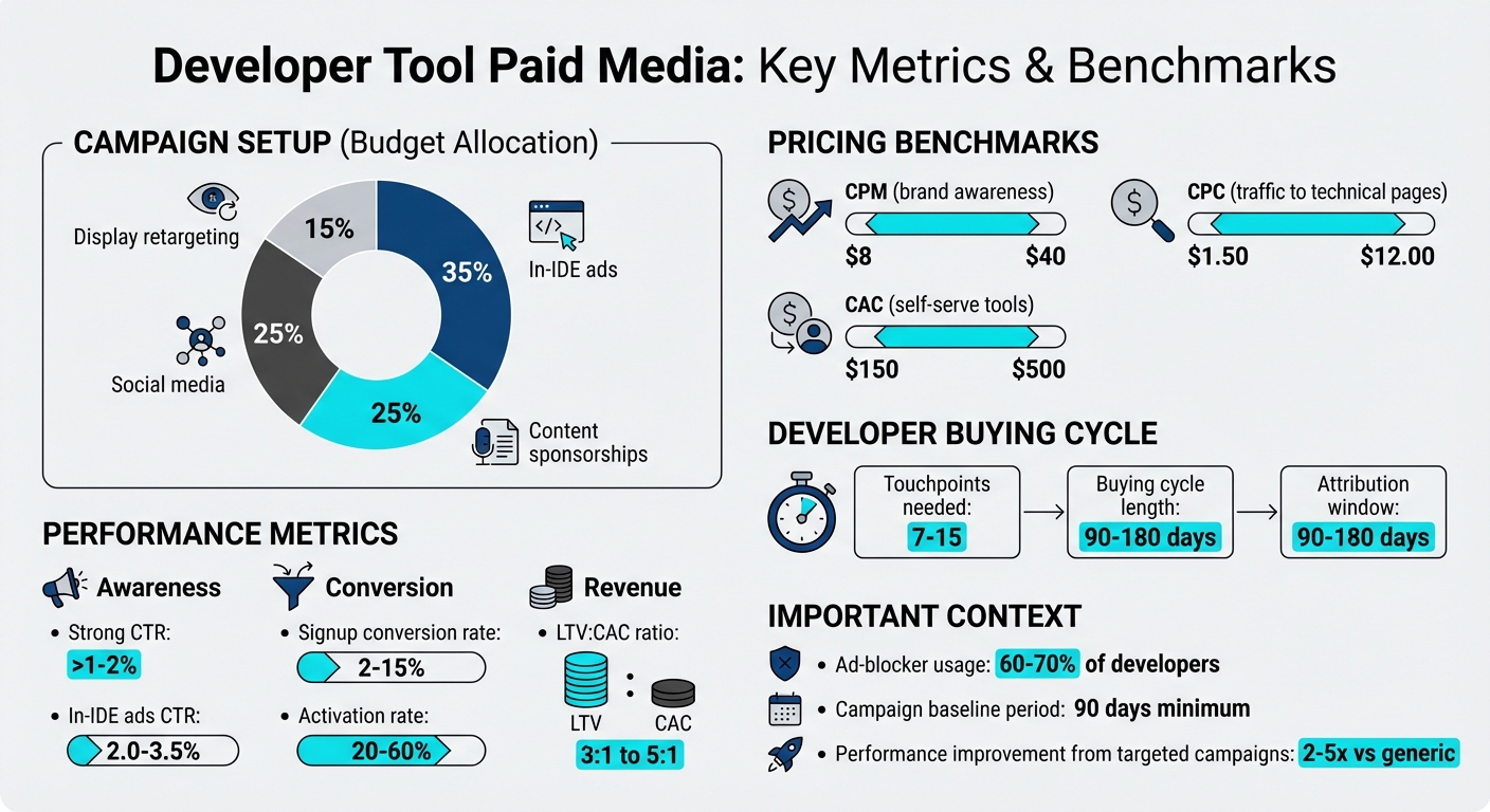 Key Metrics and Benchmarks for Developer Tool Paid Media Campaigns