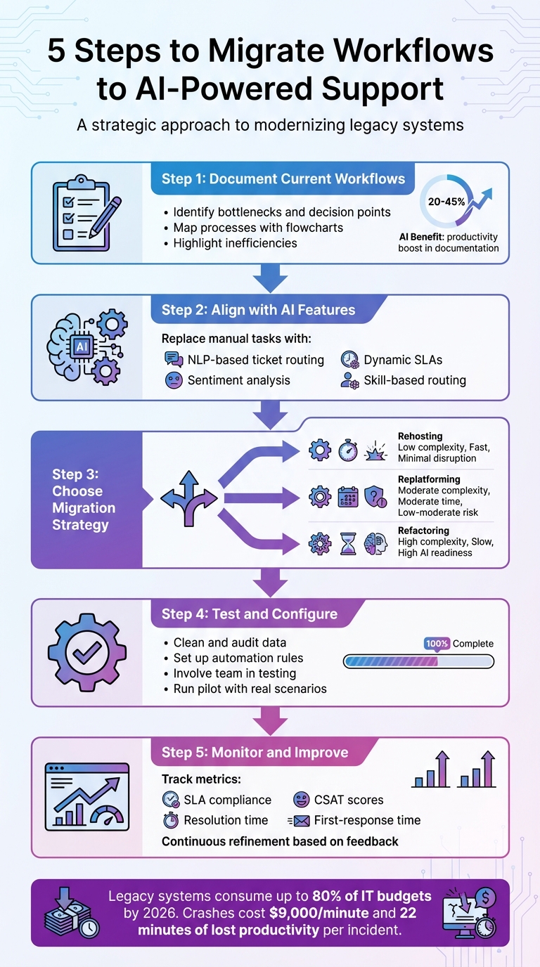 5-Step Workflow Migration Process to AI-Powered Support Tools