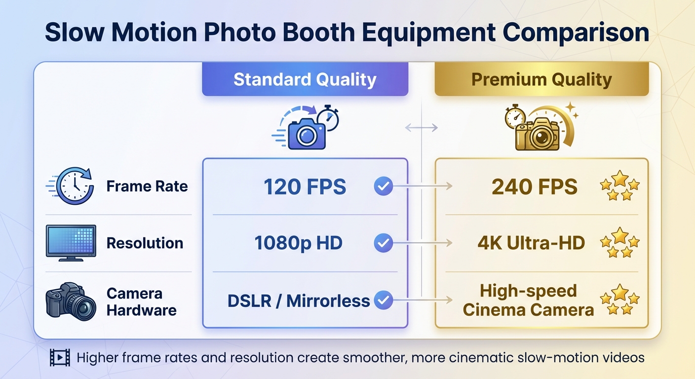 Slow Motion Photo Booth Equipment Comparison: Standard vs Premium Features