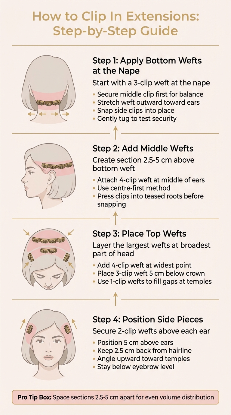 Step-by-Step Guide to Applying Clip-In Extensions for Short Hair