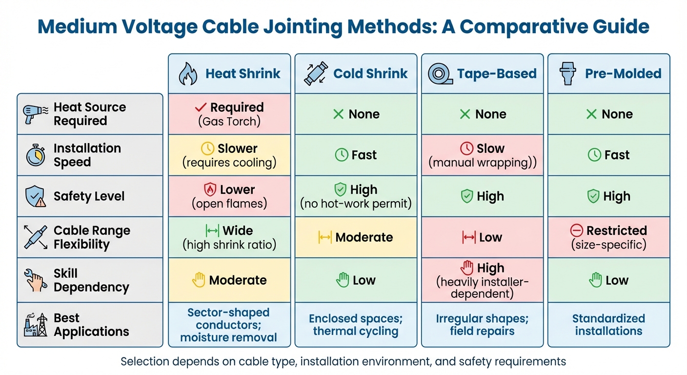 Comparison of Medium Voltage Cable Jointing Methods