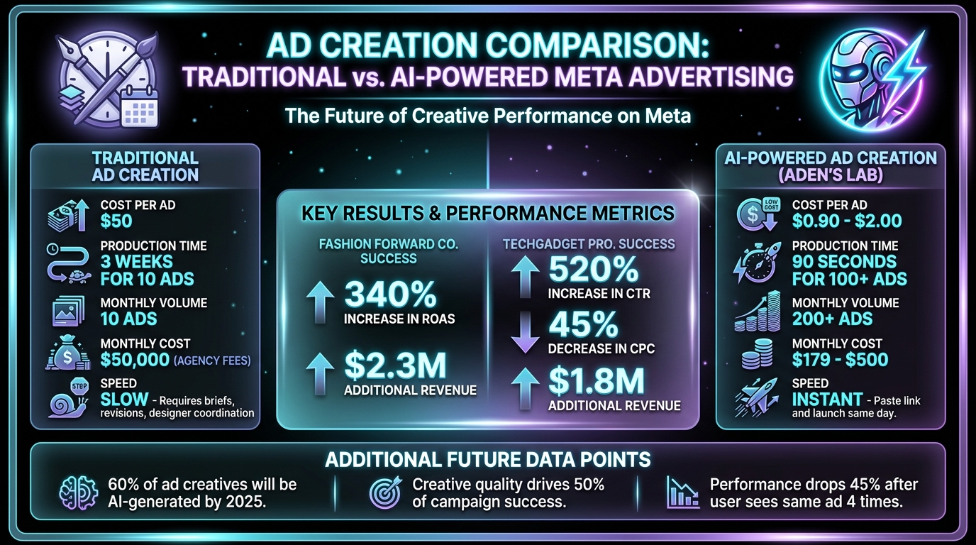 Traditional vs AI-Powered Meta Ad Creation: Cost and Speed Comparison